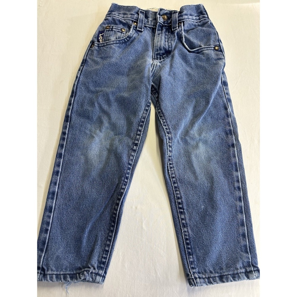 Vintage Lee Girls 4 Slim Flare Jeans USA Made Light Wash Denim 80s 90s Kids